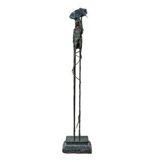 Modern Figural Sculpture on Pedestal For Sale