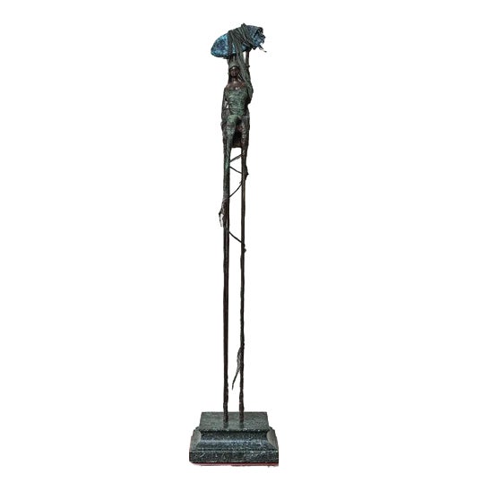 Modern Figural Sculpture on Pedestal For Sale
