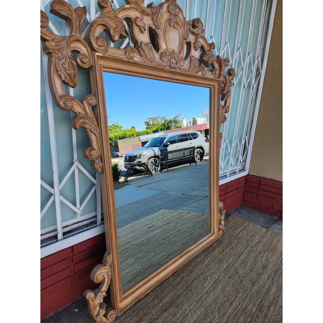 Large Wood Wall Mirror For Sale - Image 10 of 12