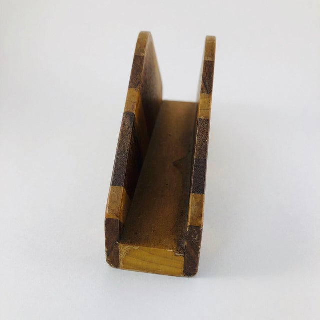 Art Deco 1930s Inlaid Wood Marquetry Letter Holder For Sale - Image 3 of 8
