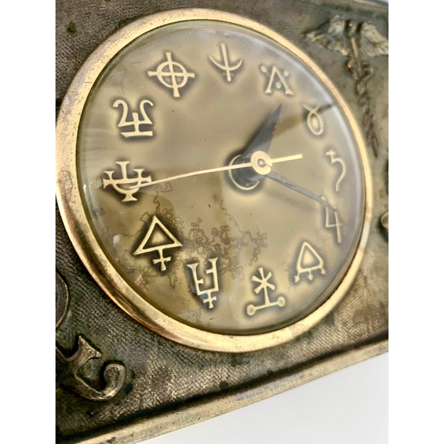 Mid-Century Art Deco Style Medical, Pharmaceutical, Apothecary Desk Clock For Sale - Image 10 of 12