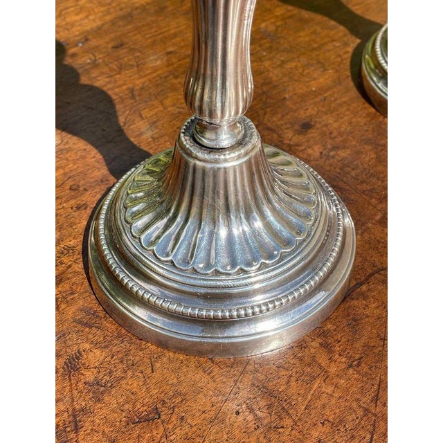 Silver Bronze Candlesticks, Set of 2 For Sale - Image 5 of 10