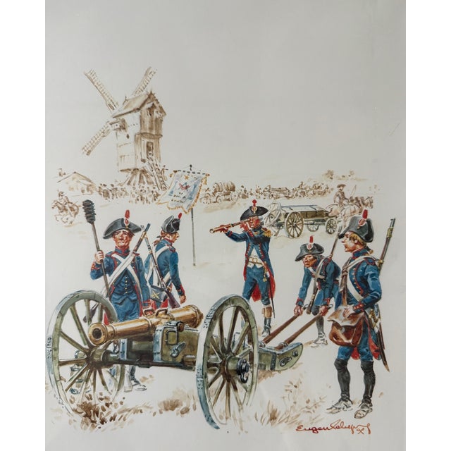 Pair of Framed Historical Illustration Prints of French Soldiers For Sale - Image 10 of 14
