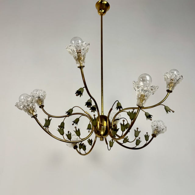 Mid-Century Modern Florentine Sputnik Eight-Arm Chandelier, 1950s For Sale - Image 4 of 10