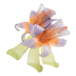 Cilea Paris Art Nouveau Inspired Resin Floral Brooch For Sale