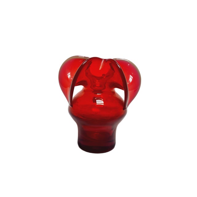 Glass Vintage Vase by Czesław Zuber for Sudety Glassworks, Poland, 1970s For Sale - Image 7 of 11
