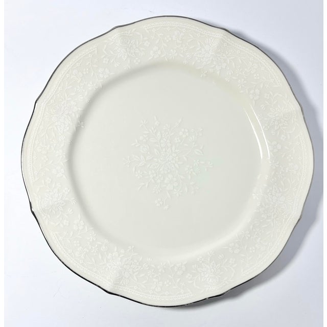 Contemporary Noritake “Chandon, Platinum” Set of 8 Bone China Salad Plates For Sale - Image 3 of 4