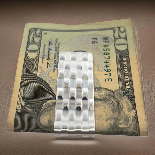 Authentic Tiffany & Co Estate Weave Money Clip Sterling Silver 16.6 Grams TIF787 This Elegant Rare Authentic Tiffany & Co....