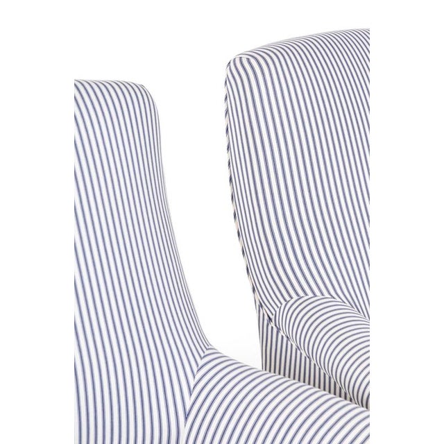 French Armchairs in Princeton Ticking, Set of 2 For Sale - Image 10 of 14