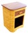 1930s Restored Streamline Art Deco Stacked Rattan Bedside Table W/ Mahogany Top, Cubby For Sale