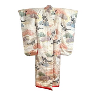 Japanese Vintage Hand Embroidered Wedding Kimono For Sale