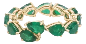 Natural 3.90 CTS Zambian emerald snake band ring in 18k gold