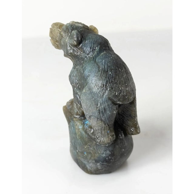 20th Century Labradorite Stone Carved Bear Figure For Sale - Image 4 of 10