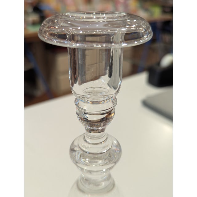 Steuben Crystal Baluster Candlestick With Air-Trap Detail For Sale - Image 14 of 15
