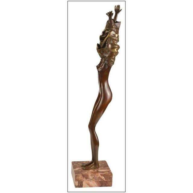 You are viewing a high-quality Bruno Bruni bronze sculpture titled, "Donna Che Si Veste" that is one of his most exquisite...