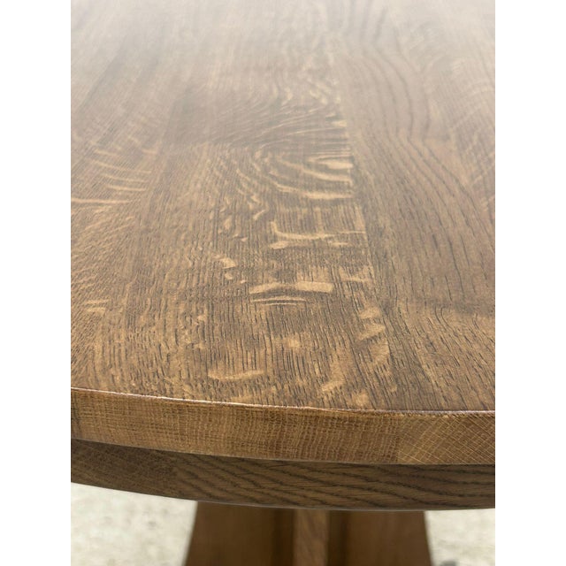 Wood Mission Quarter Sawn Oak Round Dining Table, Kitchen Table - 42" For Sale - Image 7 of 10