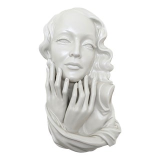 Art Deco Porcelain Wall Mask from Metzler & Ortloff, 1930 For Sale