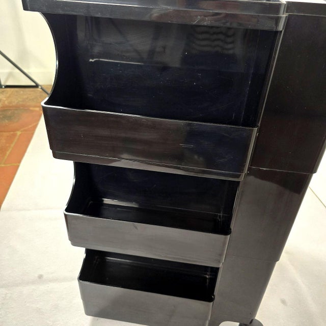 Mid Century Modern, Joe Colombo, Black Boby Trolley Cart 1970, Italy For Sale - Image 10 of 13