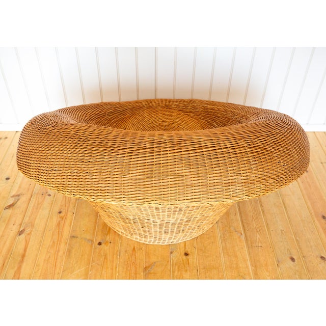 Mid-Century Modern Sculptural Wicker Basket Lounge Chair by Isamu Kenmochi, 1970s For Sale - Image 17 of 18