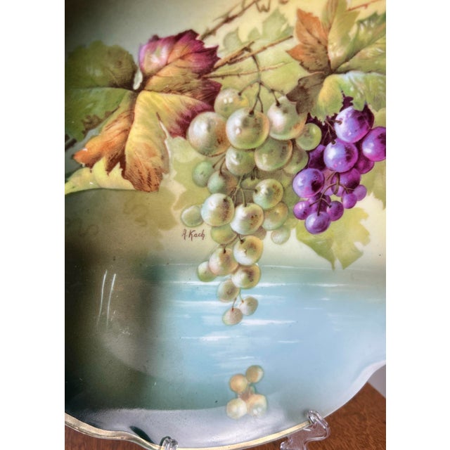 Ceramic Signed A. Koch J&c Bavaria Hand-Painted Grape Porcelain Service - 5 pcs For Sale - Image 7 of 12