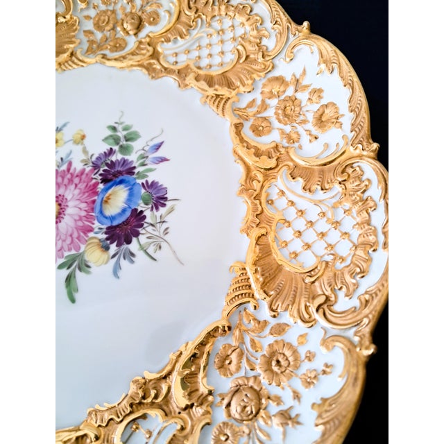 Decorative Bowls in Polychrome Floral Decoration and Gilded Rim from Meissen Porcelain, 1960s, Set of 2 For Sale - Image 18 of 18