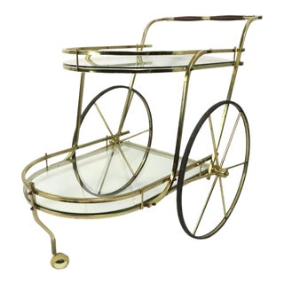 Hollywood Regency Service Bar Cart For Sale