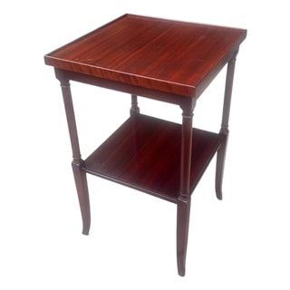 Vintage Mahogany Two-Tier Side Table With Gallery Top For Sale