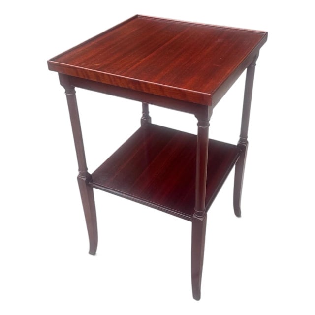 Vintage Mahogany Two-Tier Side Table With Gallery Top For Sale