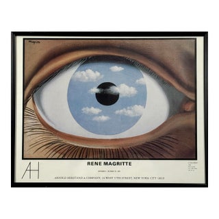 Vintage René Magritte 1986 Arnold Herstand Surrealist Exhibition Print, Framed For Sale