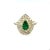 Contemporary 1.38 Carat Colombian Emerald Double Halo Diamond Yellow Gold Ring, Size 6.5 For Sale - Image 3 of 10