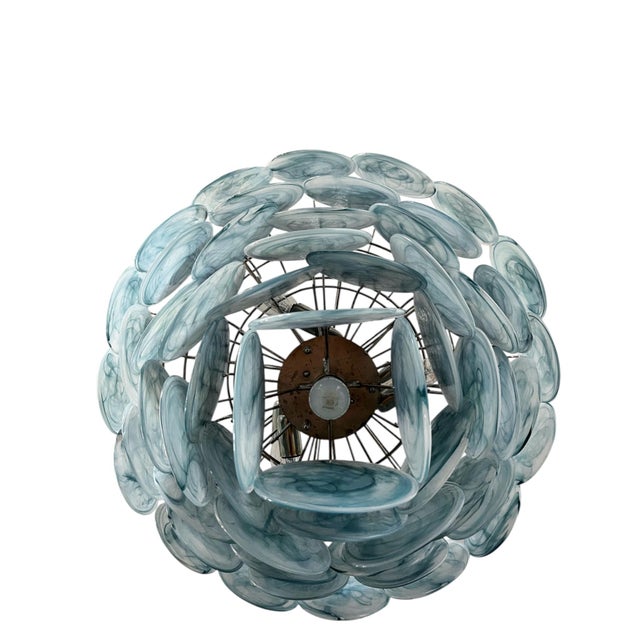 Murano Glass Pendant Light in Blue and Smoky Tones from Justfurnituress SRL For Sale - Image 9 of 10
