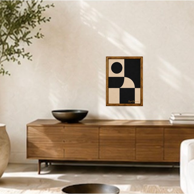 Mid-Century Inspired Abstract Acrylic Painting by Bryan Boomershine Original acrylic painting on canvas board featuring a...