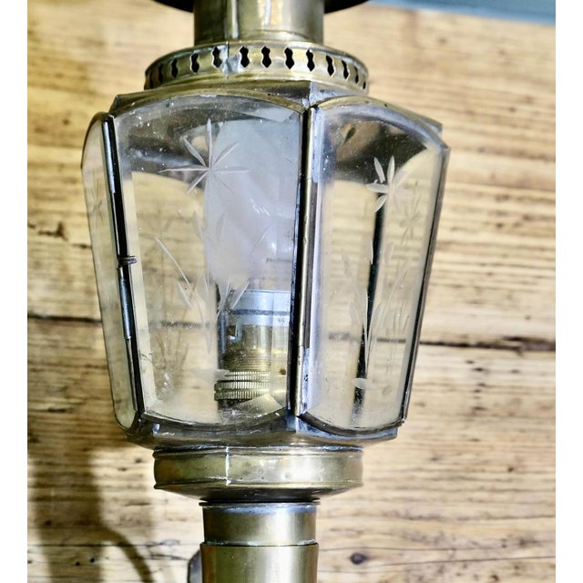 Metal French Brass Carriage Wall Lantern For Sale - Image 7 of 8