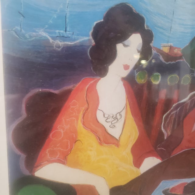 Brick Red Itzchak Tarkay "At the Port" Hand Signed and Numbered 284/350 Seriolithograph For Sale - Image 8 of 10