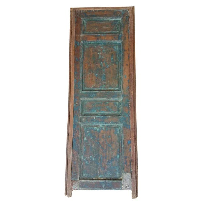 This handmade / hand-painted Moroccan wooden door measures approximately 83" in height by 30" in width. Features Arabic...