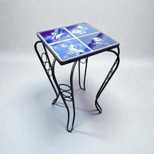 Vintage Delft Blue Tile Side Table, 1960s For Sale - Image 13 of 13
