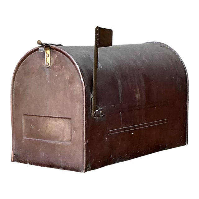 Vintage Monumental Copper Mailbox With Flag For Sale