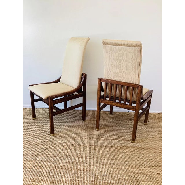 Wood Vintage 1970s Henredon Mid Century Oak Wood Dining Chairs Set of 8 Campaign Style For Sale - Image 7 of 10