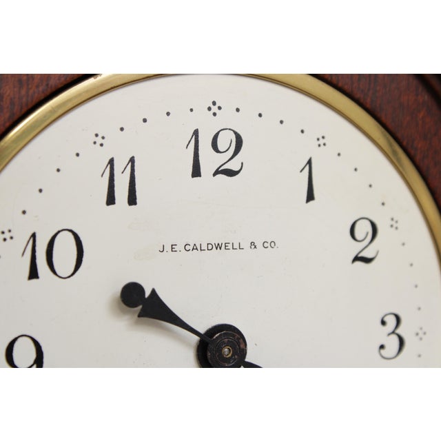 1970s Je Caldwell Chelsea Mahogany Mantle Clock For Sale - Image 5 of 16