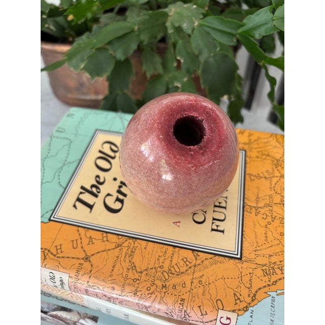 Stone Vintage Pink Marble Apple Form Paper Weight For Sale - Image 7 of 8