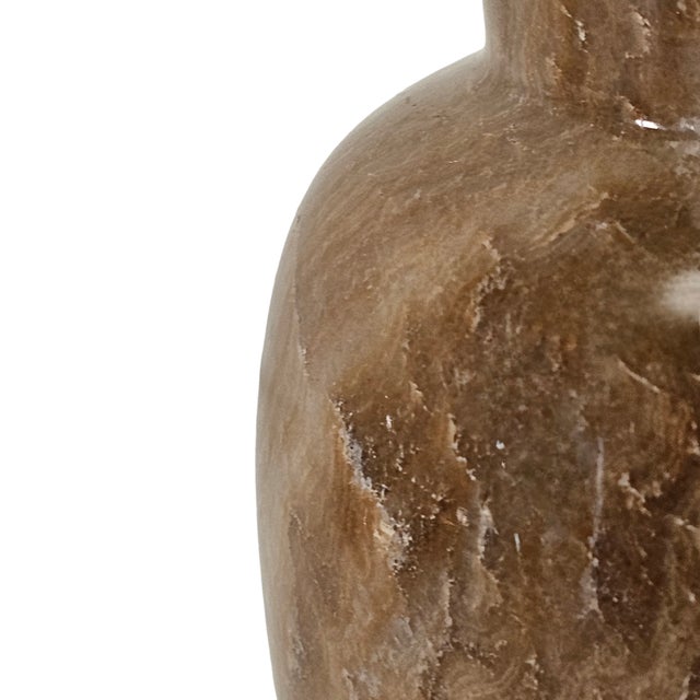 Turned Brown Marble Stone Vase Urn Shaped 8.625" For Sale In San Francisco - Image 6 of 9
