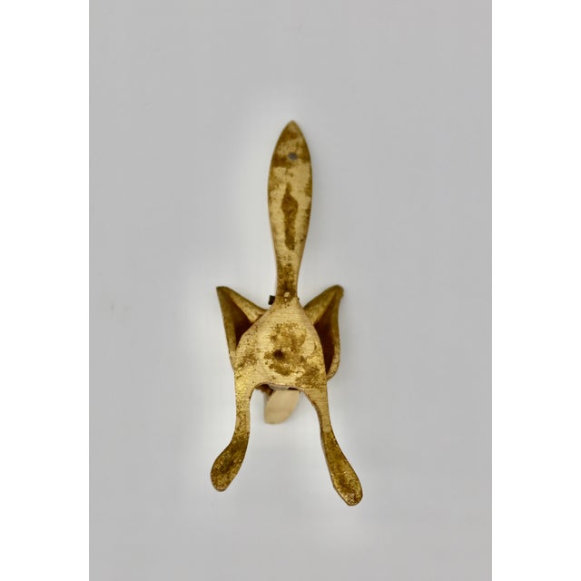 1930s English Brass Fox Door Knocker For Sale - Image 4 of 5