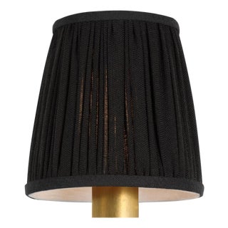 Visual Comfort Signature 4" Pleated Black Linen Shade For Sale