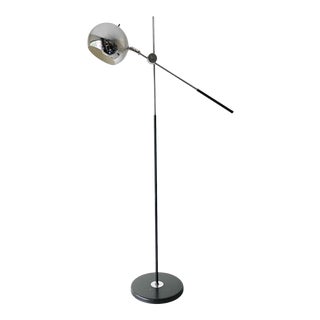 1970s Chrome Eyeball Adjustable Floor Lamp Styled After Robert Sonneman For Sale