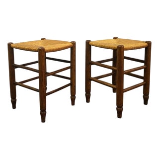 French Rush Stools, 1960s, Set of 2 For Sale