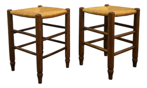 French Rush Stools, 1960s, Set of 2