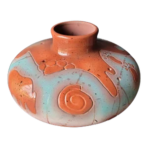 Cleo Teissedre Terracotta Art Pottery Vase Native American 1992