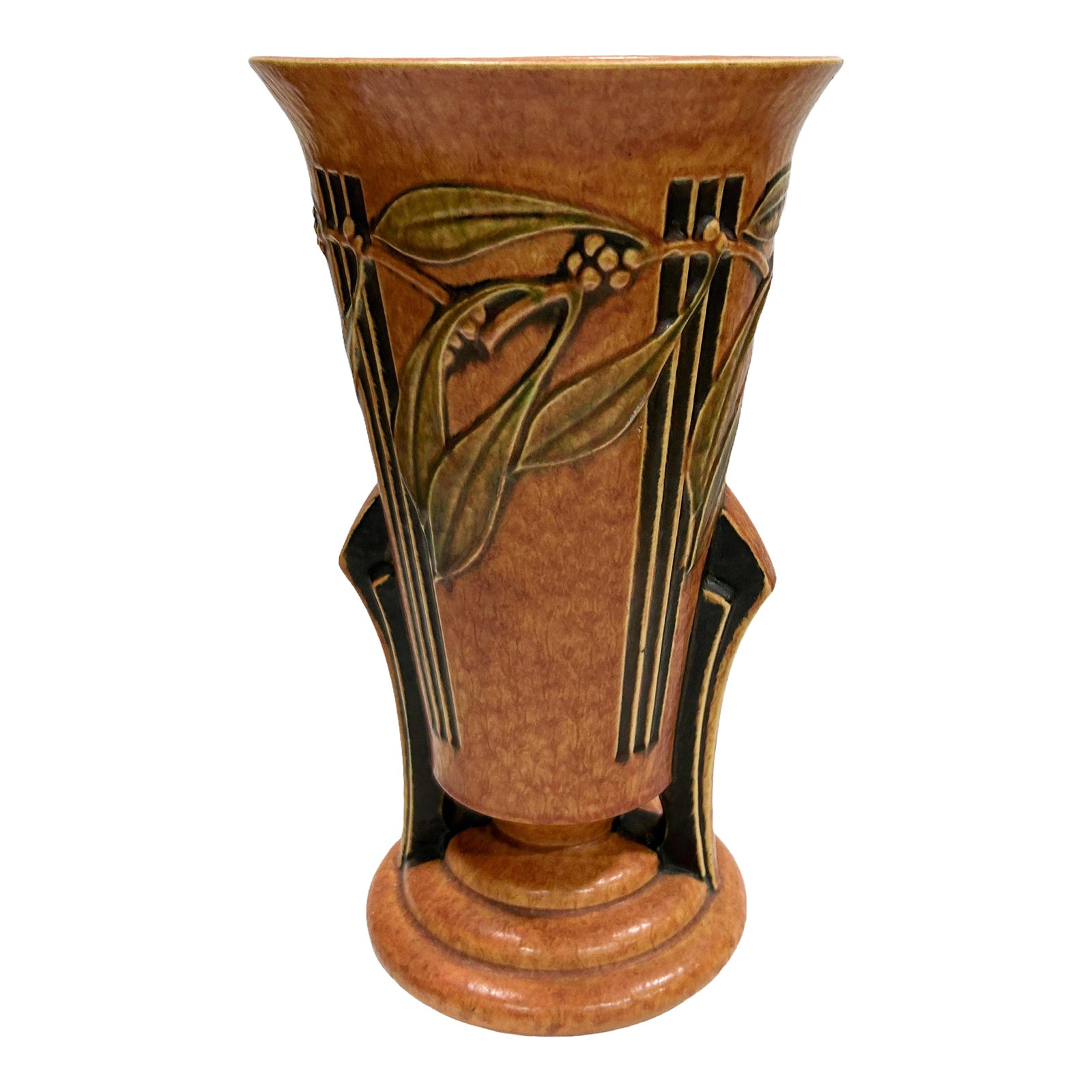 1930s Art Deco Roseville Laurel Vase 1st Striker Chairish