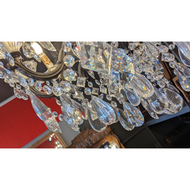 Antique Rococo Revival Chandelier, Metal & Crystal, France For Sale - Image 13 of 17