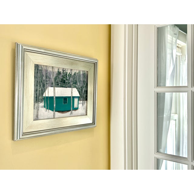 Green Contemporary Framed Winter Landscape Painting, Greenery, by Stephen Remick For Sale - Image 8 of 9